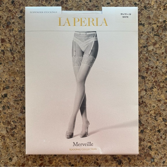 La Perla White Suspender Stockings - Picture 2 of 5